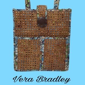 Vera Bradley Tiki Wicker Tote, Bali Blue